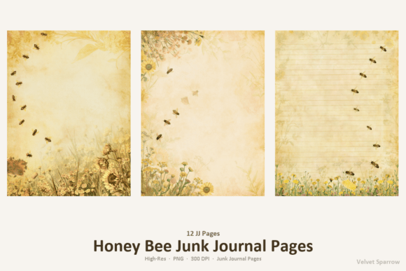 Download Honey Bee Junk Journal Pages - Pages Collection
