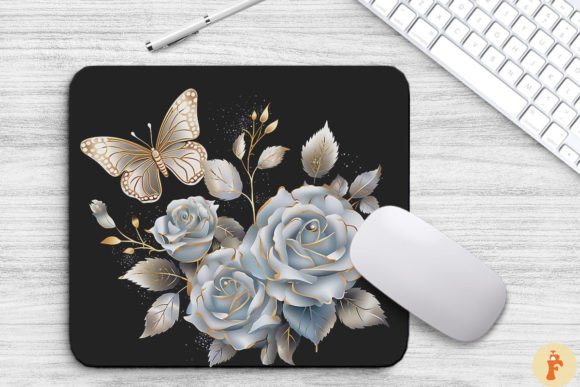 Download Delicate Silver Roses and Butterfly - Silver roses Collection