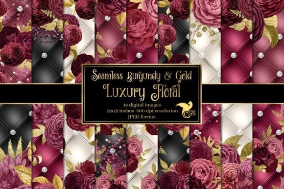 Download Burgundy and Gold Luxury Floral - Luxury floral Collection