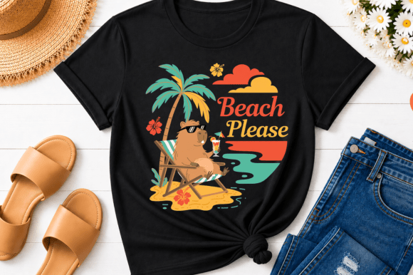 Download Beach Please Capybara PNG | Funny Summer - Beach please Collection