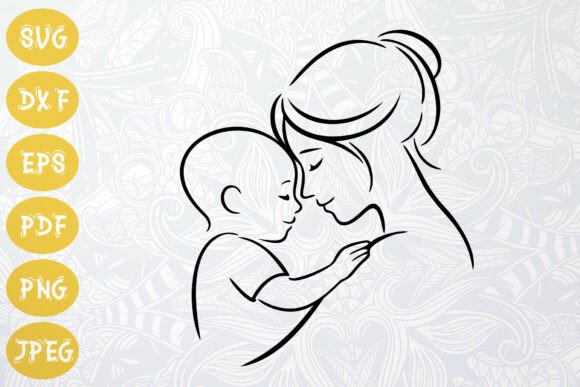 Download Mother Baby Face to Face Silhouette - Mother baby Collection
