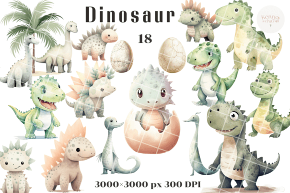 Download Cute Watercolor Dinosaur Clipart - Dinosaur clipart Collection