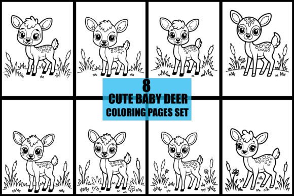 Download Cute Baby Deer Coloring Pages Set - Pages Collection