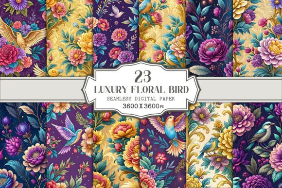 Download Luxury Floral Bird Seamless Pattern Bund - Premium Resources