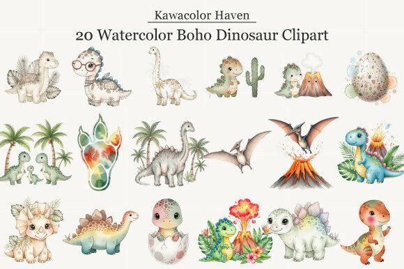 Download Watercolor Boho Dinosaur Clipart - Dinosaur clipart Collection