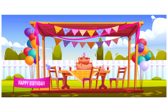 Download Kids Birthday Party Decorations in Backyard - Birthday party Collection