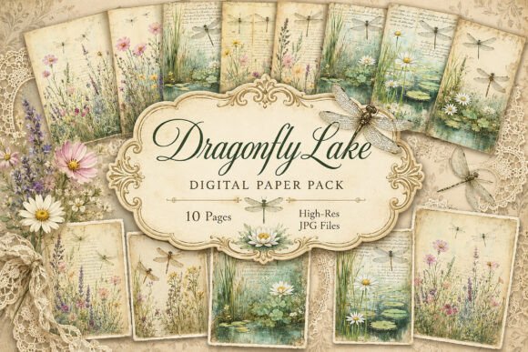 Download Dragonfly Meadow Junk Journal Pages - Pages Collection