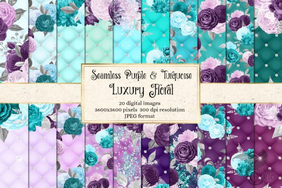 Download Purple and Turquoise Luxury Floral - Luxury floral Collection