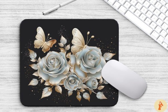 Download Delicate Silver Roses and Butterfly - Silver roses Collection