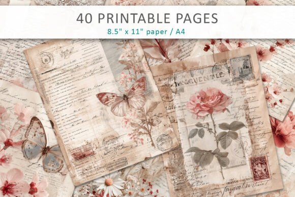 Download Shabby Chic Junk Journal Pages - Pages Collection