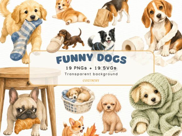 Download Funny Dogs Watercolor Cliparts Puppy PNg - Puppy Collection
